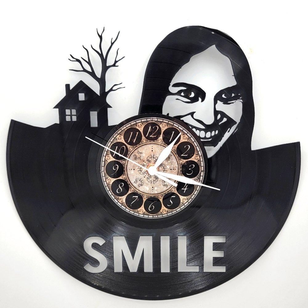 SMILE vinyl record clock | Scary Wall Art Decor horror movie fan